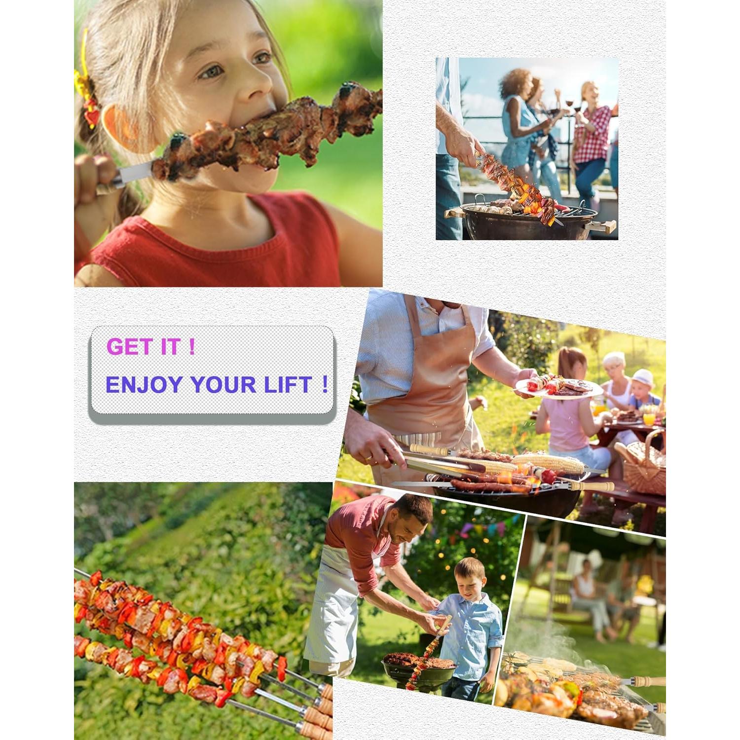 Pinchos para Asar JOWHONK 54.61 cm Acero Inoxidable 6 PCS