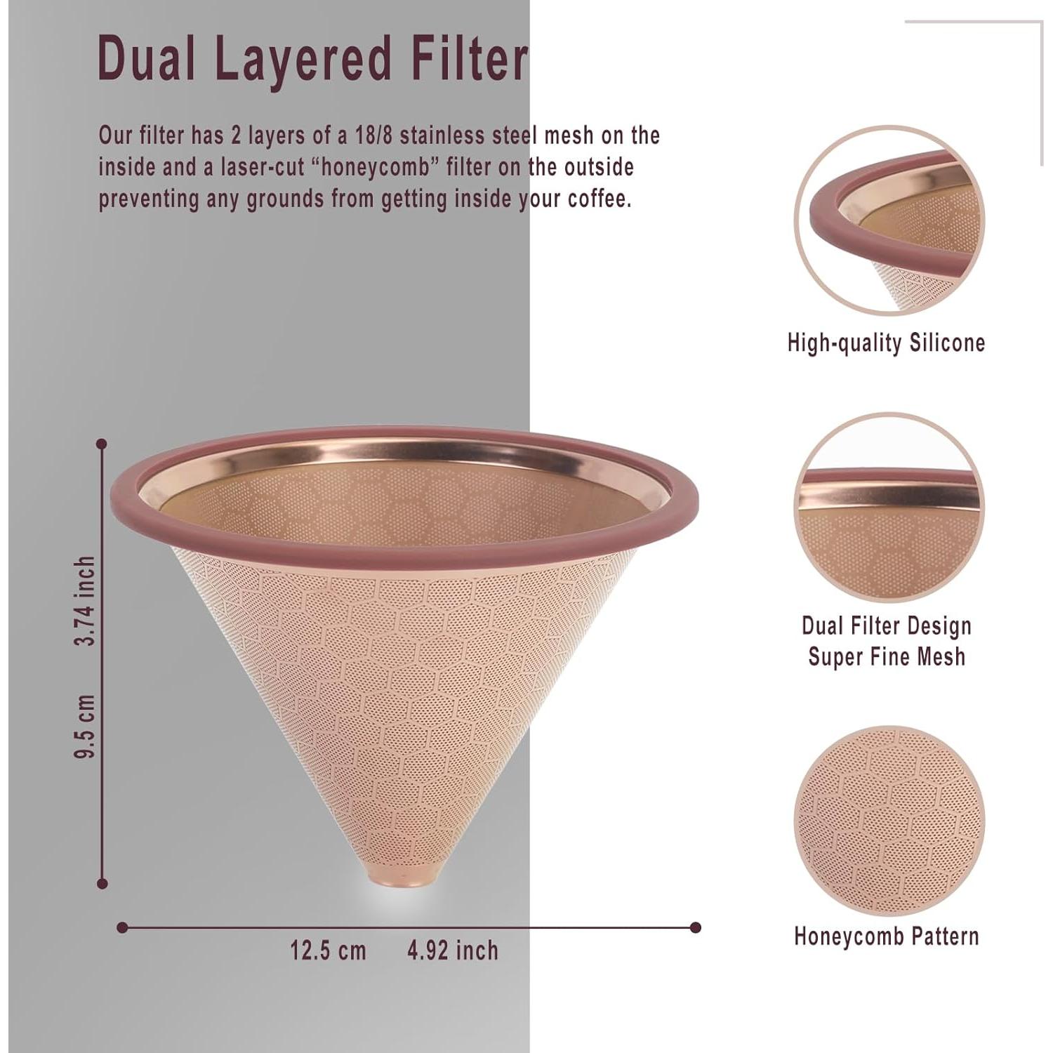 Filtro de café reutilizable MISETTO para Chemex y Hario V60