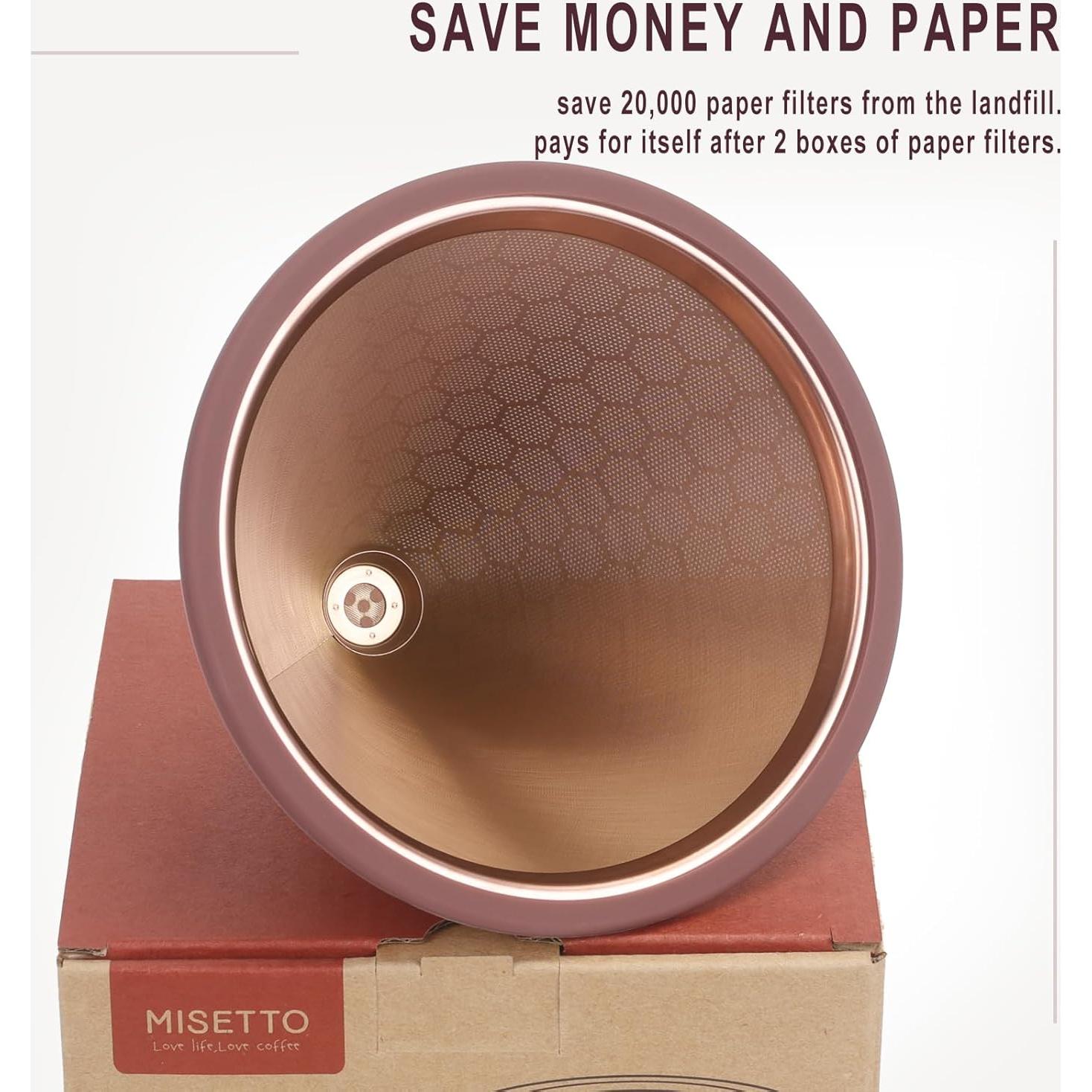 Filtro de café reutilizable MISETTO para Chemex y Hario V60