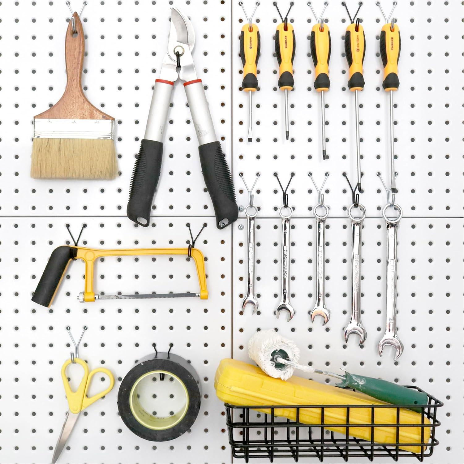 40 Ganchos en J para Tablero Perforado BFPeaky Plateados