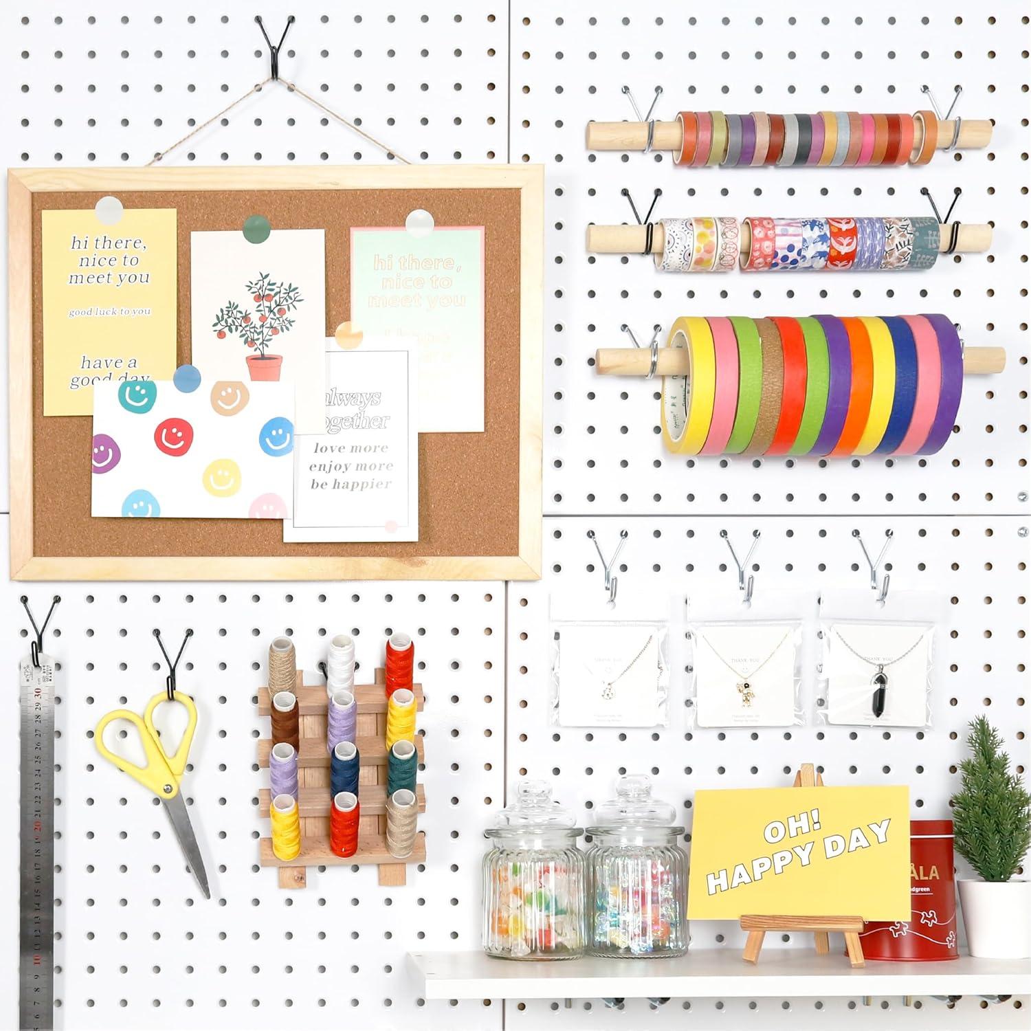 40 Ganchos en J para Tablero Perforado BFPeaky Plateados