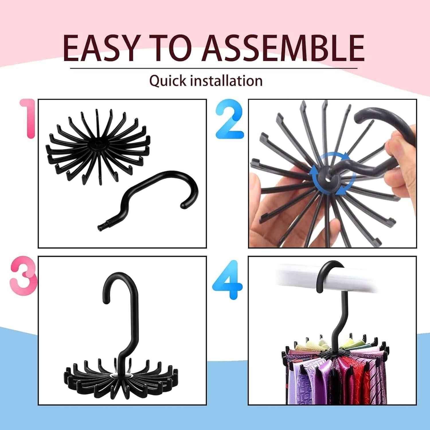 Perchero de Corbatas Circular YAFIYGI Negro Organizador 360°