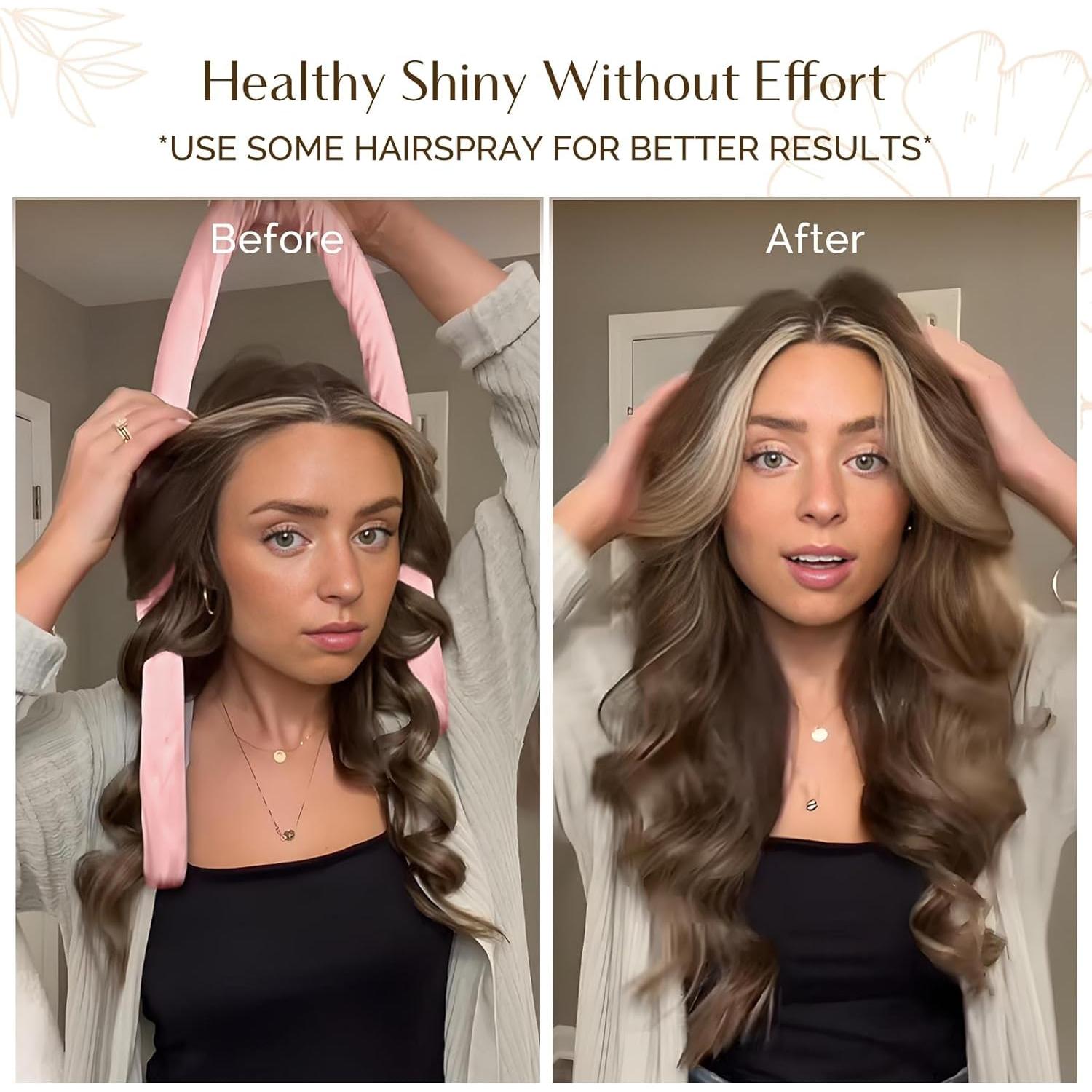 Rizador de Cabello Sin Calor Yanibest Negro con Scrunchies