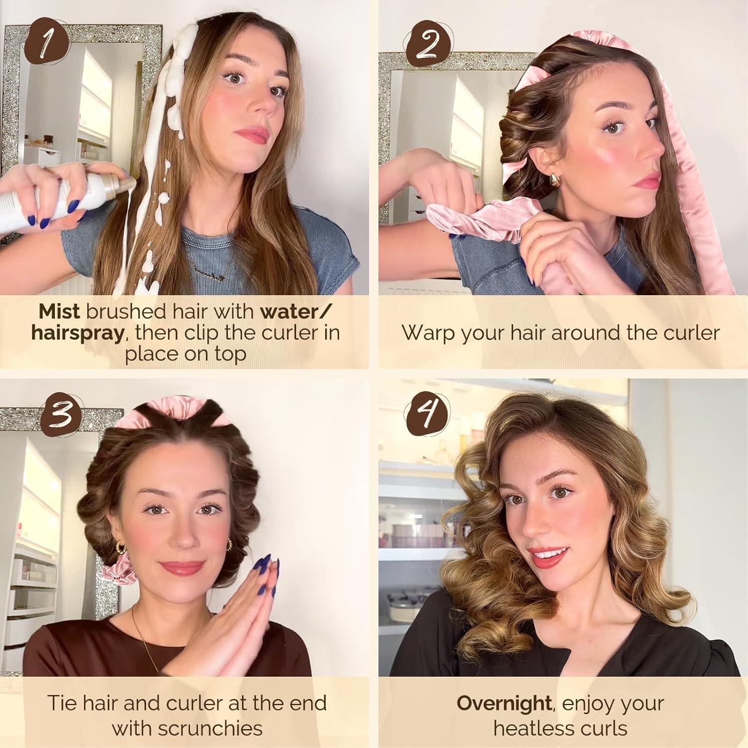 Rizador de Cabello Sin Calor Yanibest Negro con Scrunchies