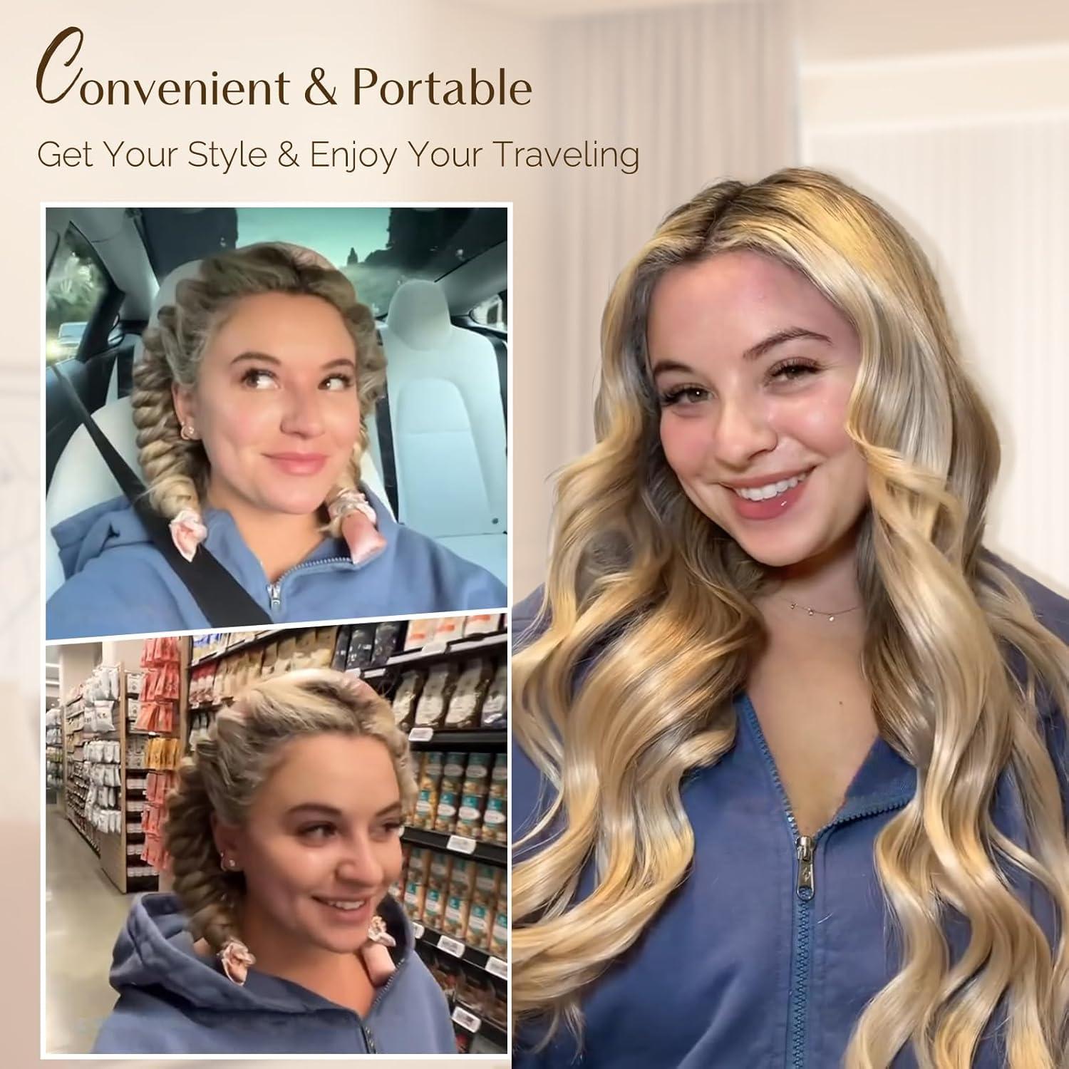 Rizador de Cabello Sin Calor Yanibest Negro con Scrunchies