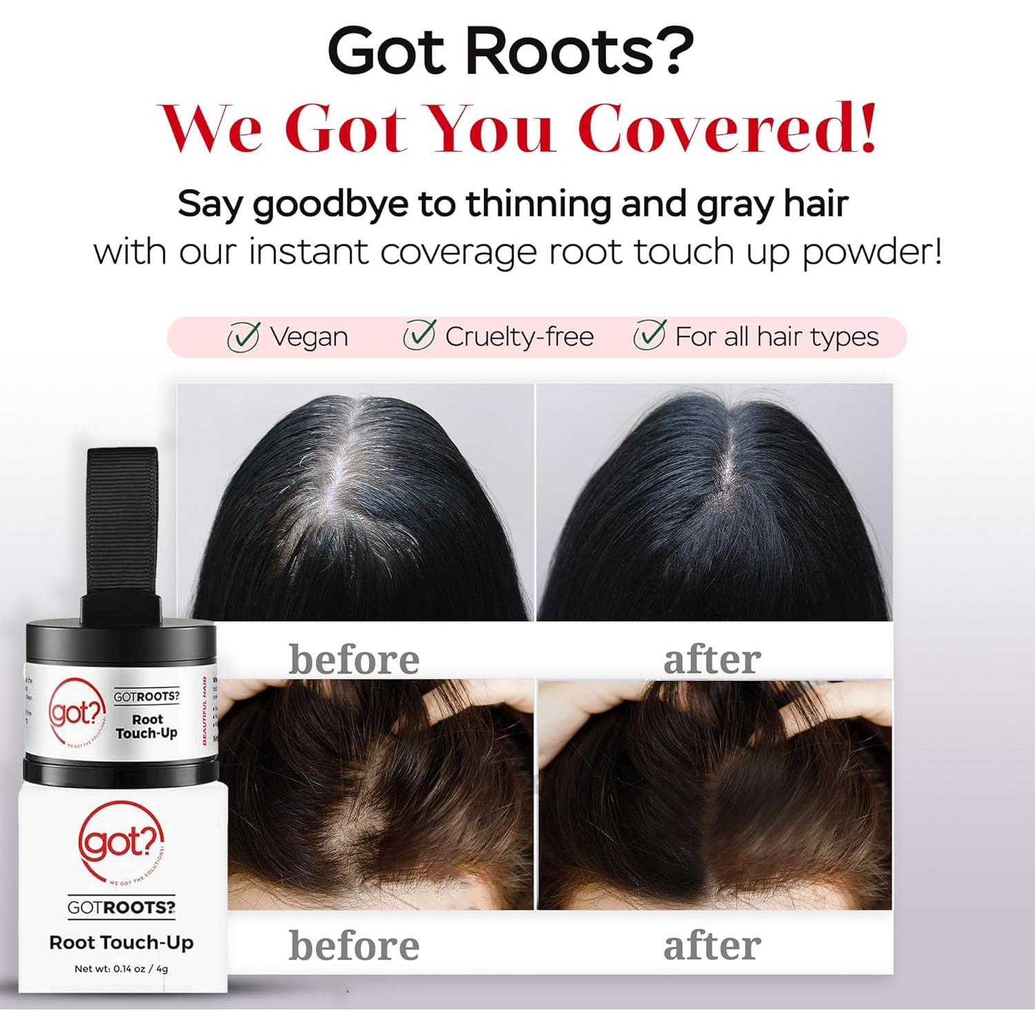 Polvo Retoque Raíces Got? Castaño 0.14 OZ - Cobertura Canas