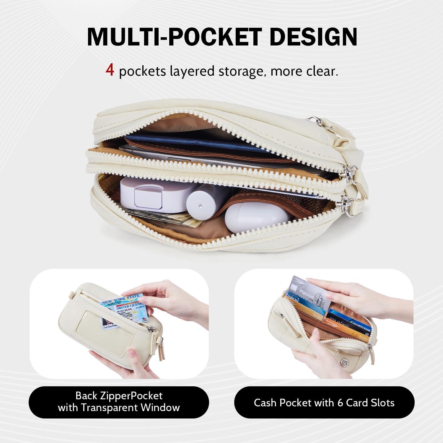 Bolso Cruzado Pequeño POIUGOYA de Nylon con Monedero RFID