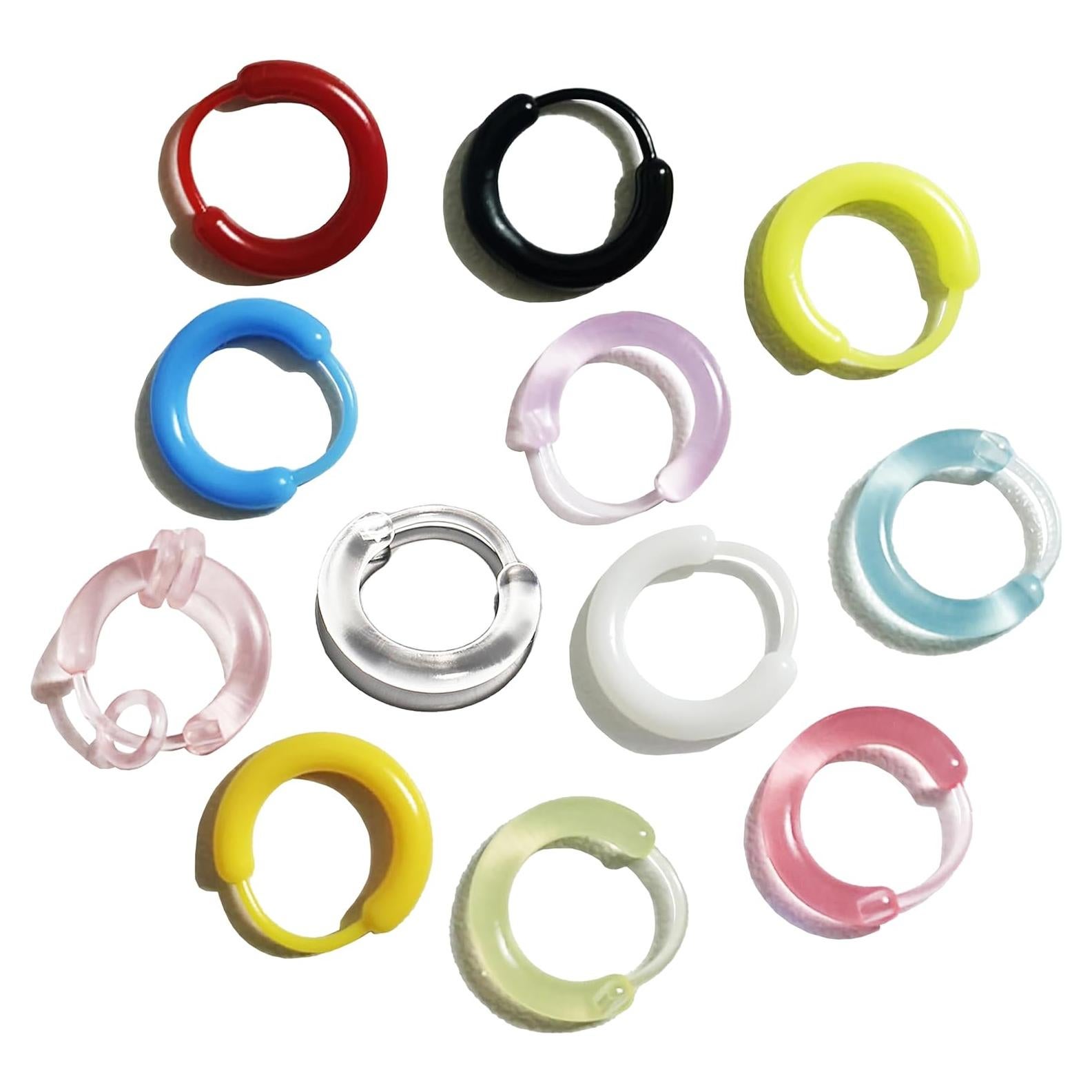 Juego de Retenedores de Oreja y Anillos Nasales Qualima - 12 Pares Hipoalergénicos