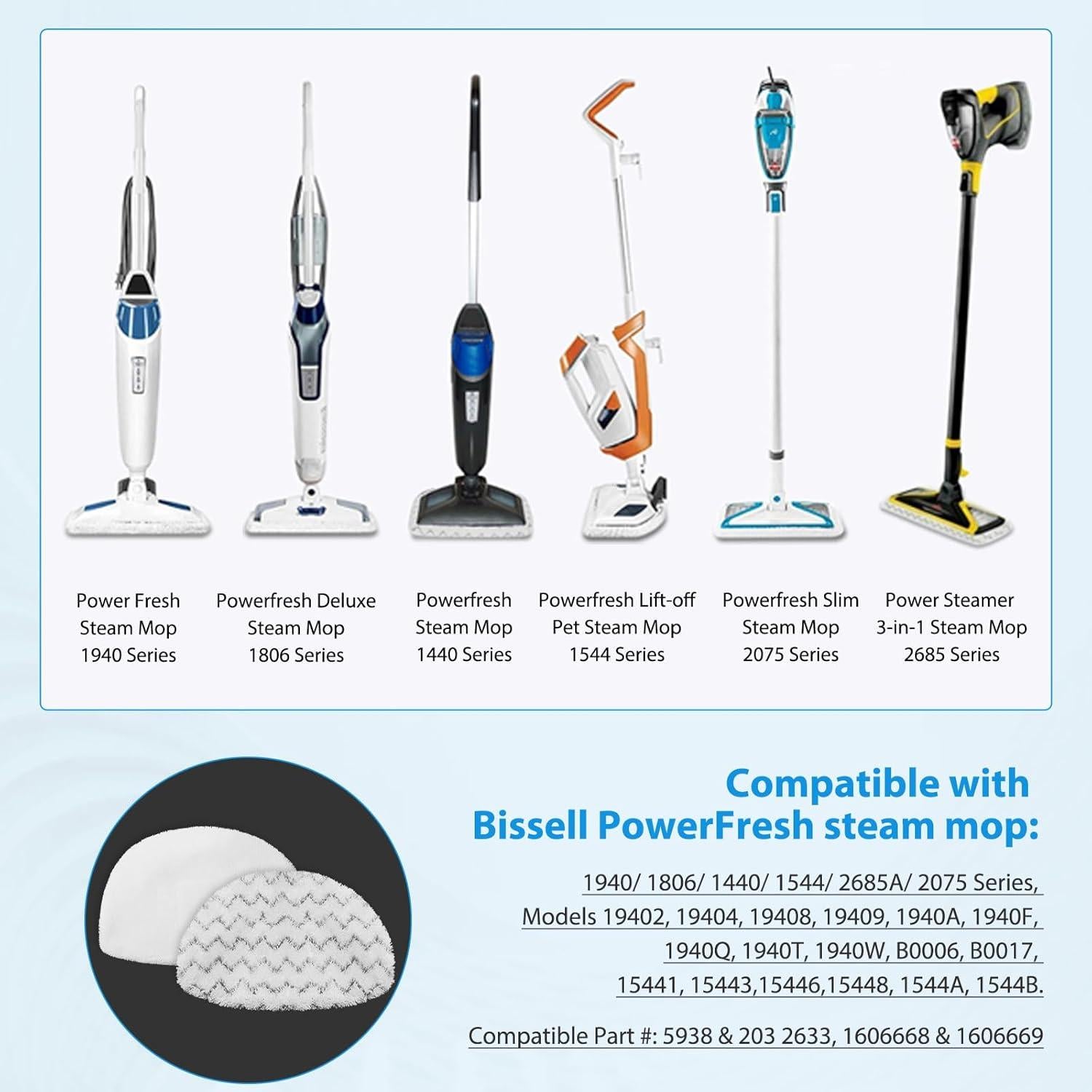 Almohadillas de Reemplazo Extolife para Mopas Bissell 6 Paquete