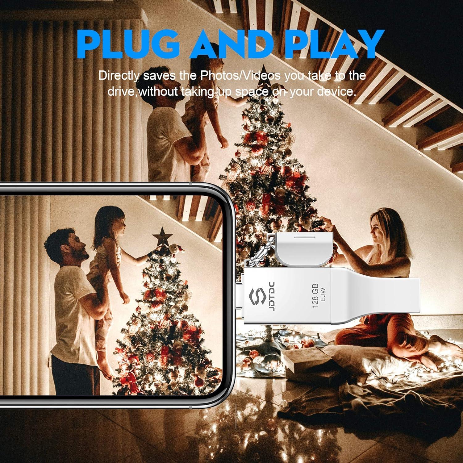 JSL JDTDC 128GB Photo Stick MFi para iPhone y Android