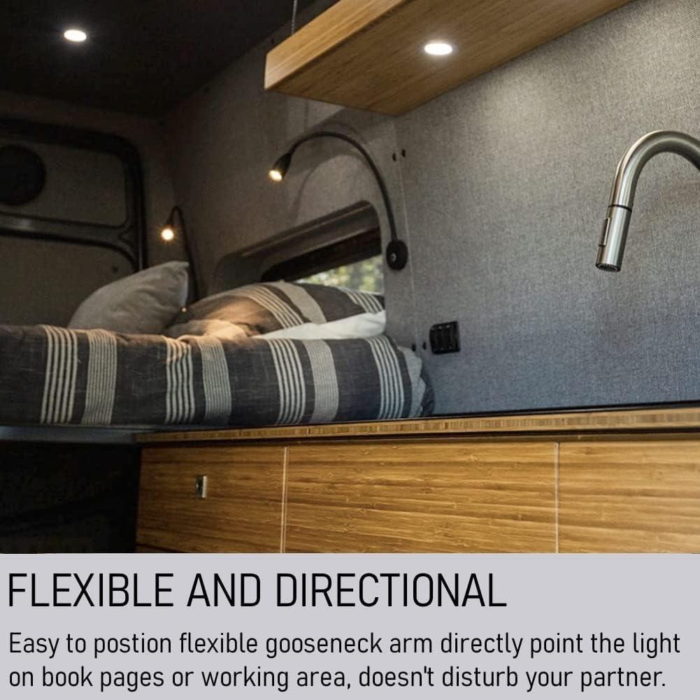Paquete de 2 Lámparas de Lectura LED Obeaming 12V Regulables