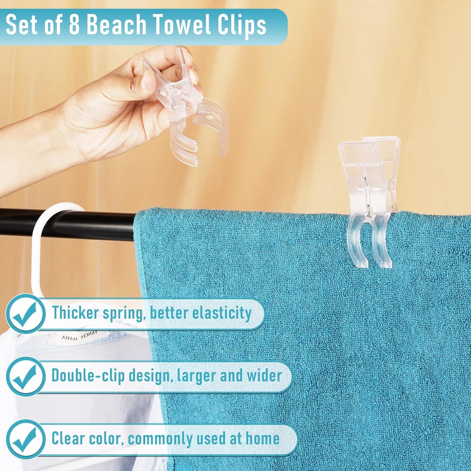 Pinzas para Toallas de Playa Lzttyee - Set de 8 Clips Antiviento