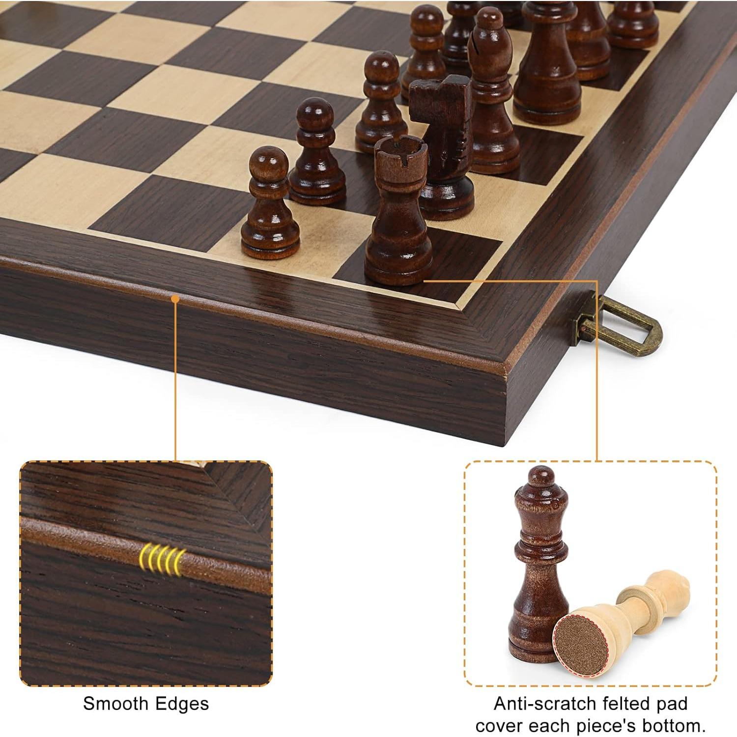 Tablero de Ajedrez Plegable LEAP 39x39 cm Madera Ébano