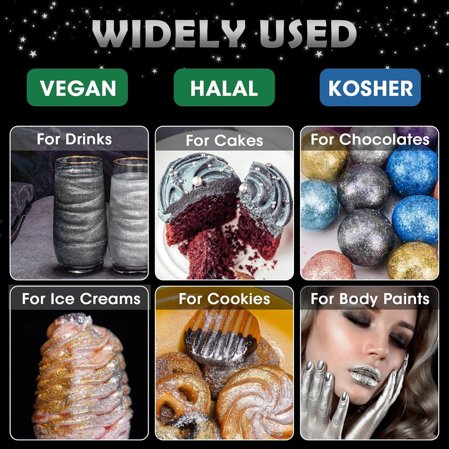 Polvo Brillante Comestible NiHome 5g Negro para Decorar Alimentos