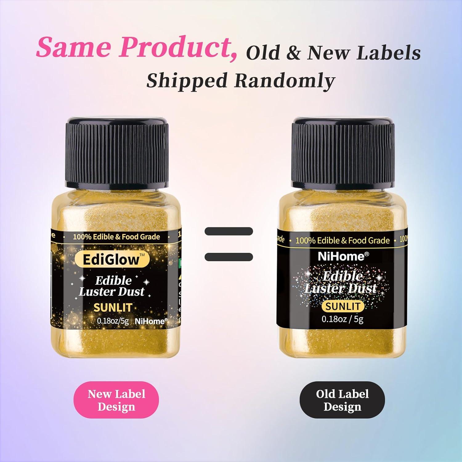 Polvo Brillante Comestible NiHome 5g Negro para Decorar Alimentos