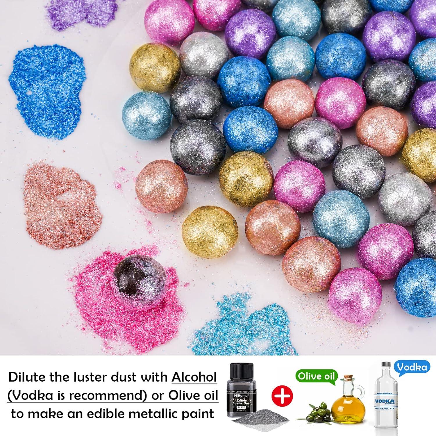 Polvo Brillante Comestible NiHome 5g Negro para Decorar Alimentos