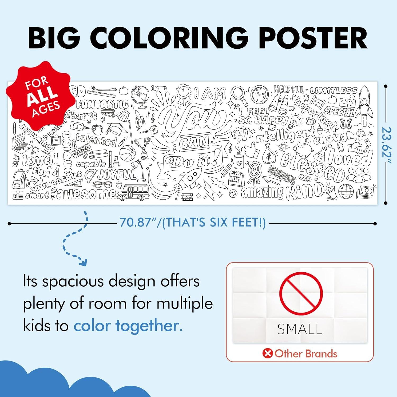 Mantel para Colorear Motivacional JellyPanda 180x60 cm