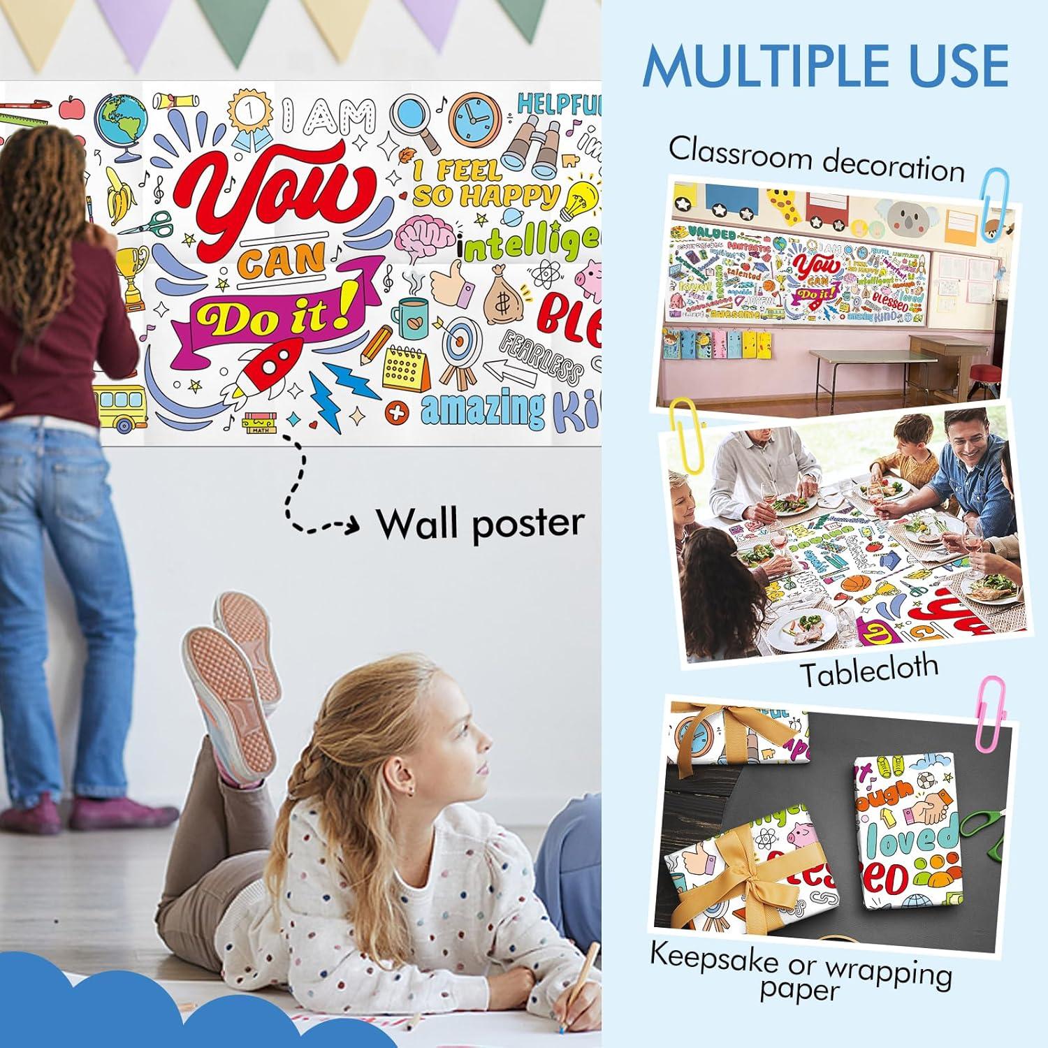 Mantel para Colorear Motivacional JellyPanda 180x60 cm