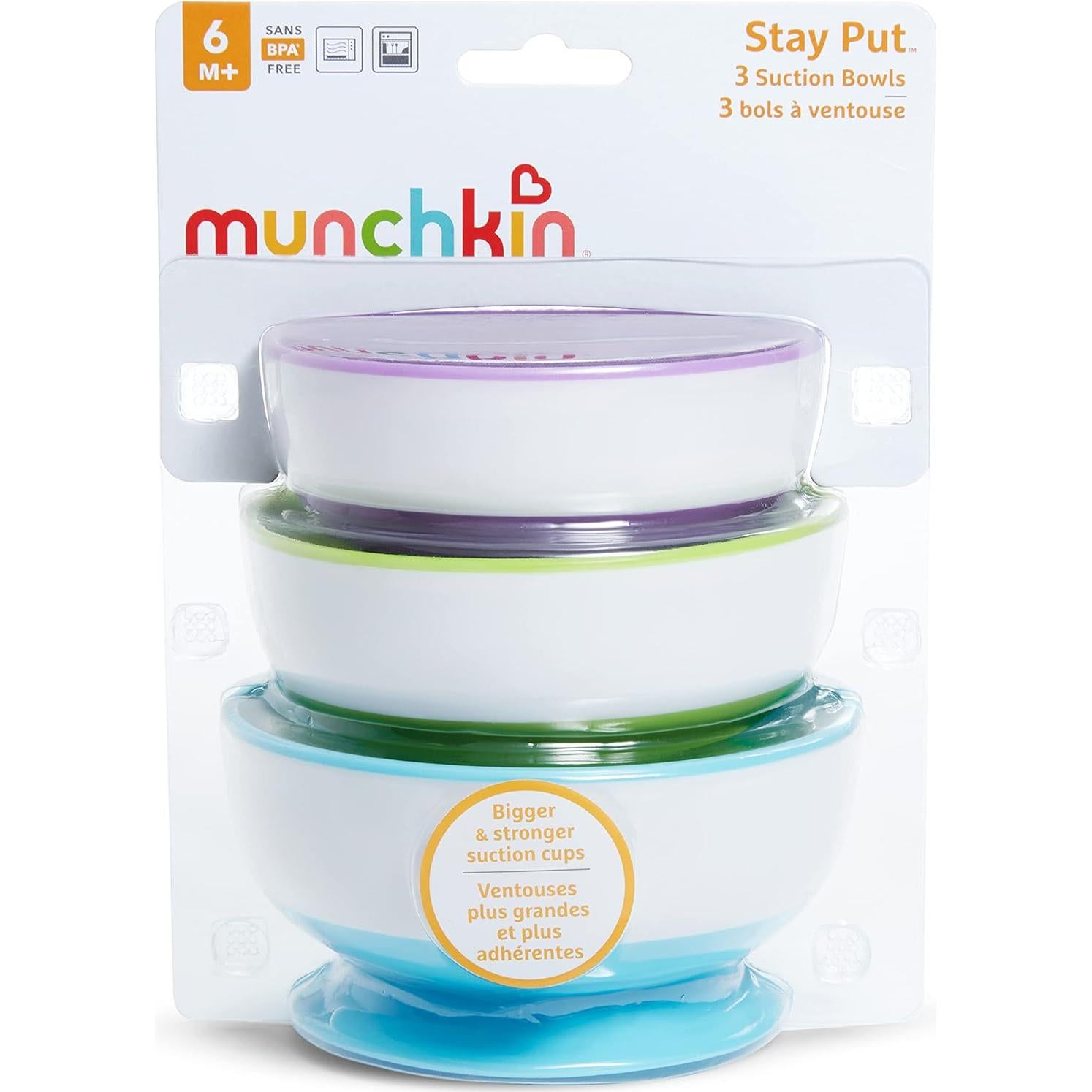 Tazones de Succión Munchkin para Bebés - Paquete de 3