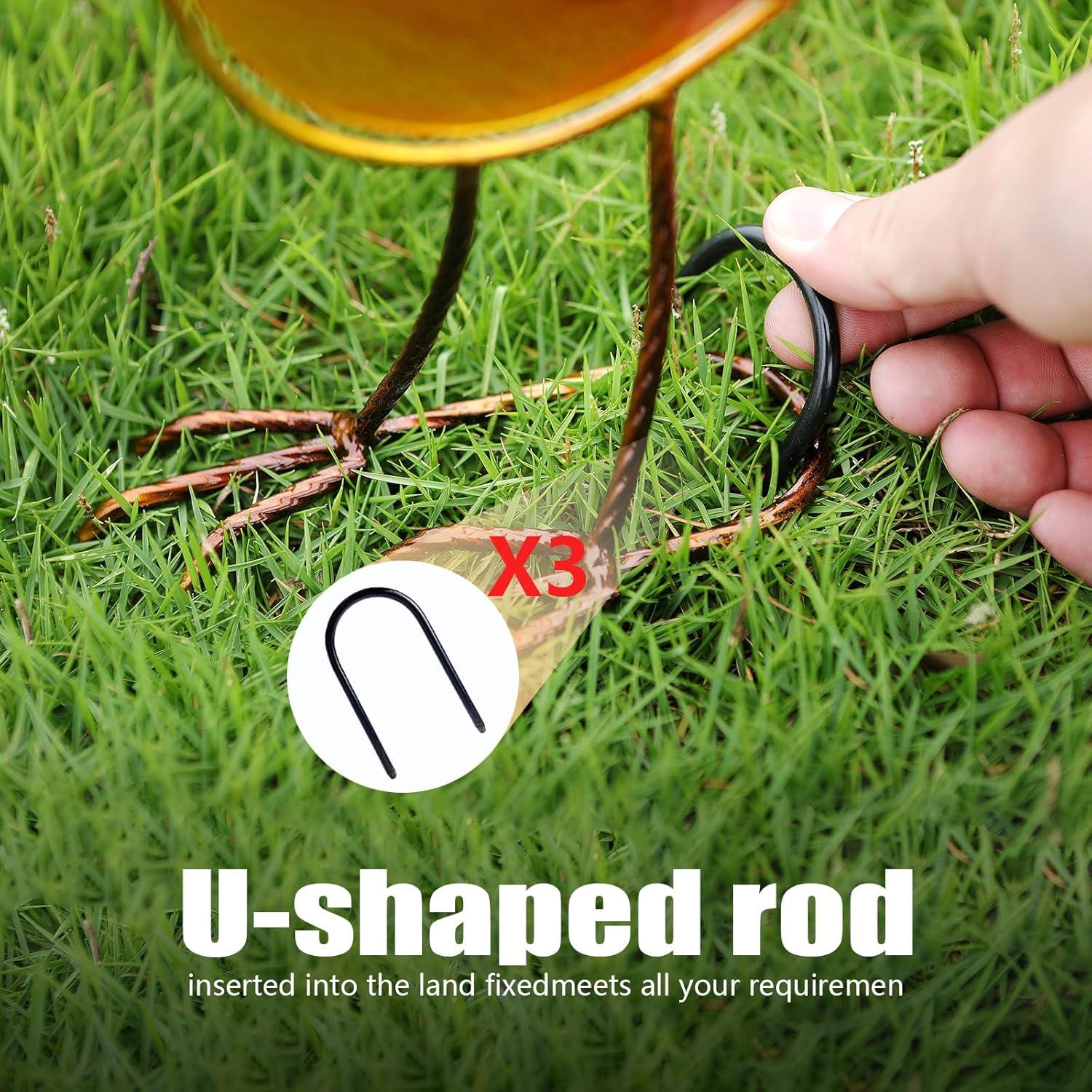 Decoración de Jardín de Aves LEGIFO - Metal y Vidrio - 3 Piezas