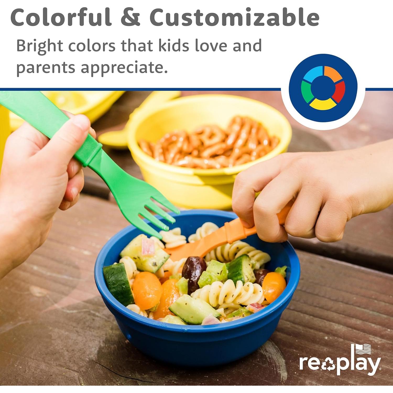 Juego de Utensilios para Niños Re-Play - 8 Piezas Azul 14.7 cm