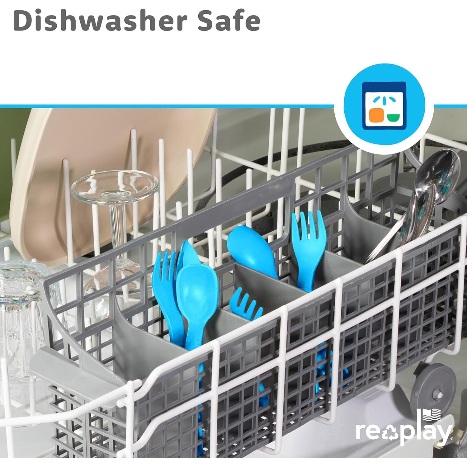 Juego de Utensilios para Niños Re-Play - 8 Piezas Azul 14.7 cm