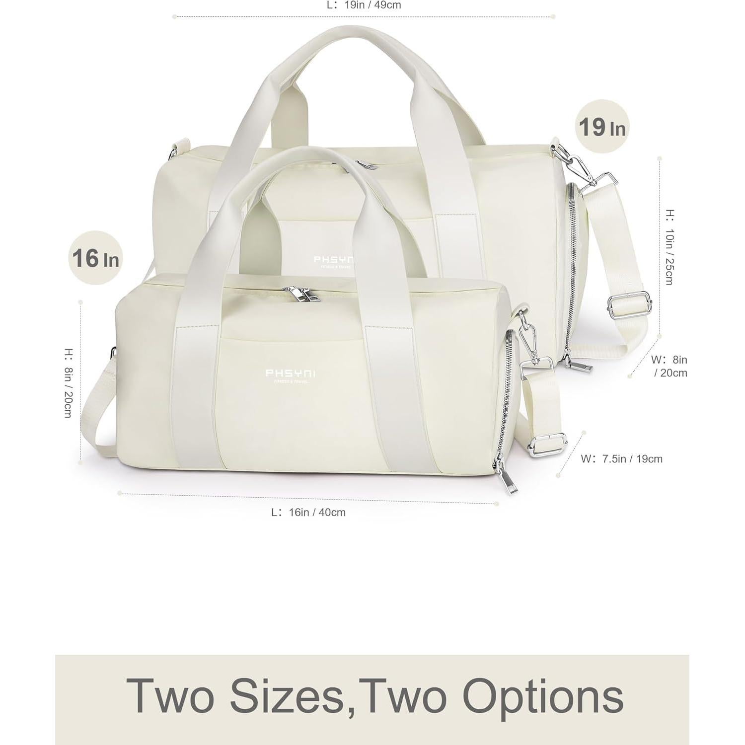 Bolsa de Gimnasio Compacta PHSYNI Beige 40.6x19.1x20.3cm