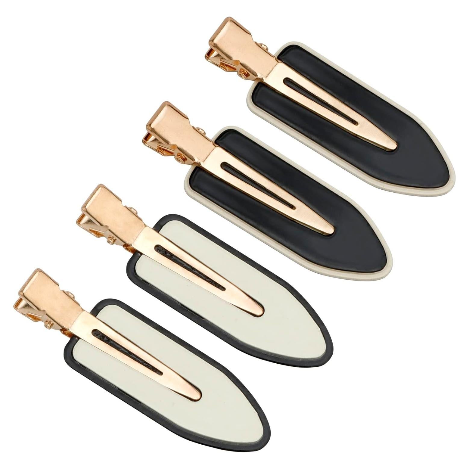 Clips para Cabello Sin Dobleces AMCAMI 4 Pcs Negro y Blanco