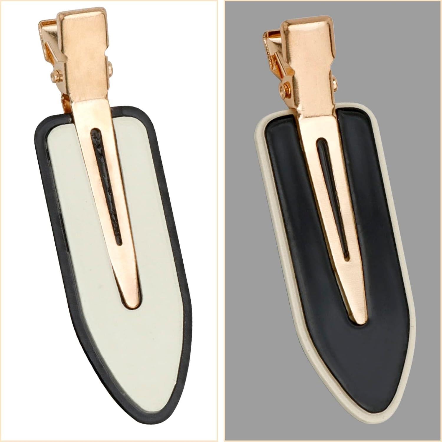 Clips para Cabello Sin Dobleces AMCAMI 4 Pcs Negro y Blanco