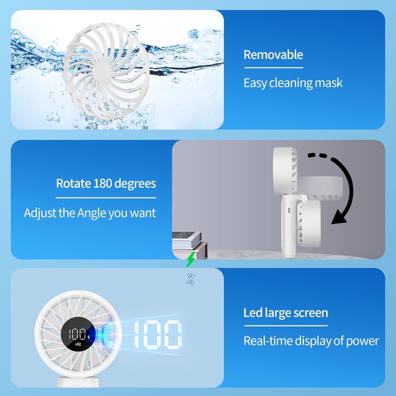 Ventilador Portátil Peiyuu M12 3 en 1 Recargable USB