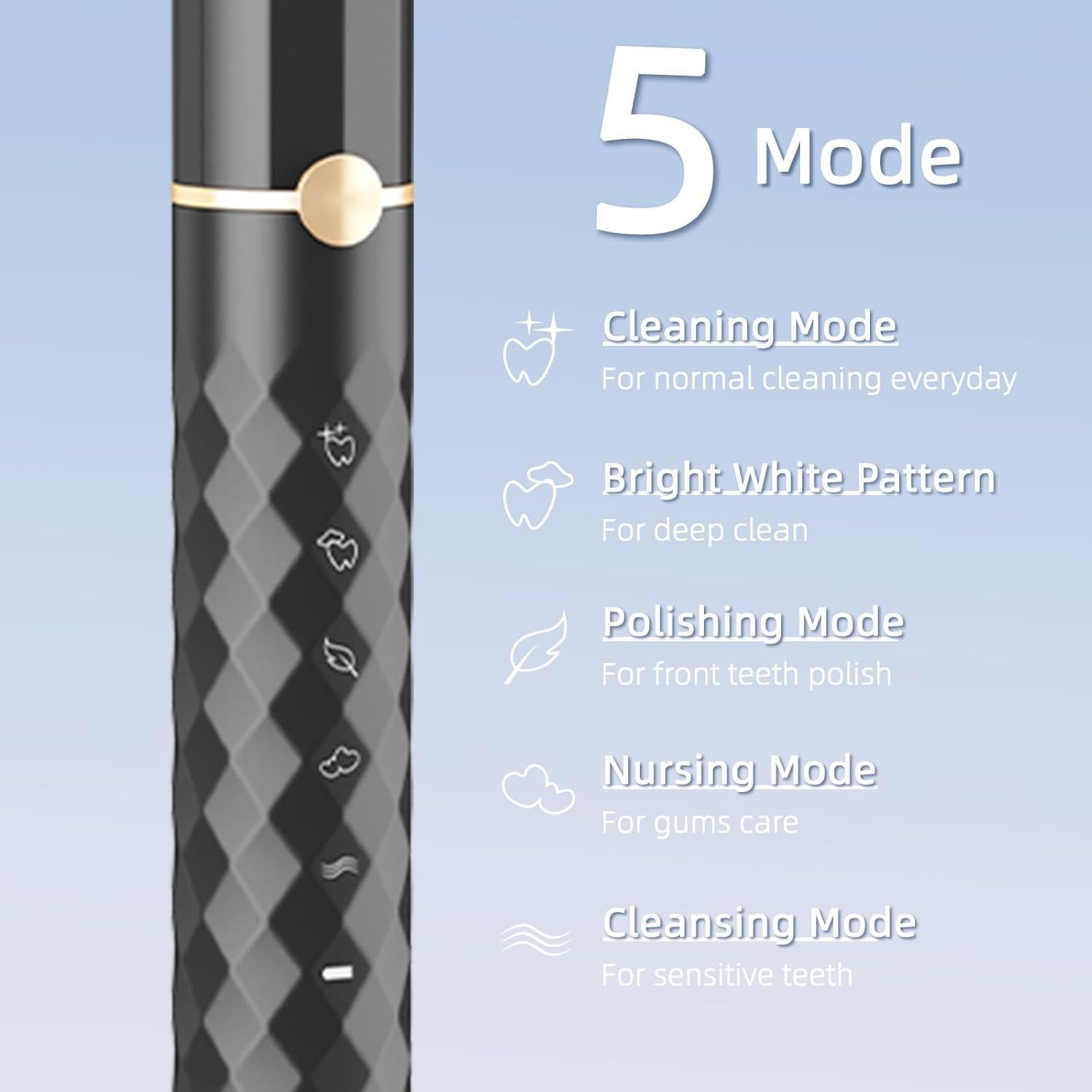 Cepillo de Dientes Eléctrico Seapeoa con 10 Cabezas y Estuche