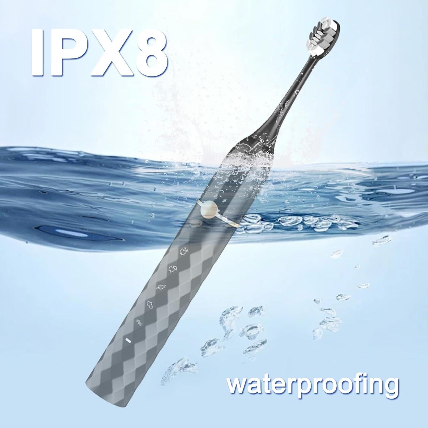 Cepillo de Dientes Eléctrico Seapeoa con 10 Cabezas y Estuche