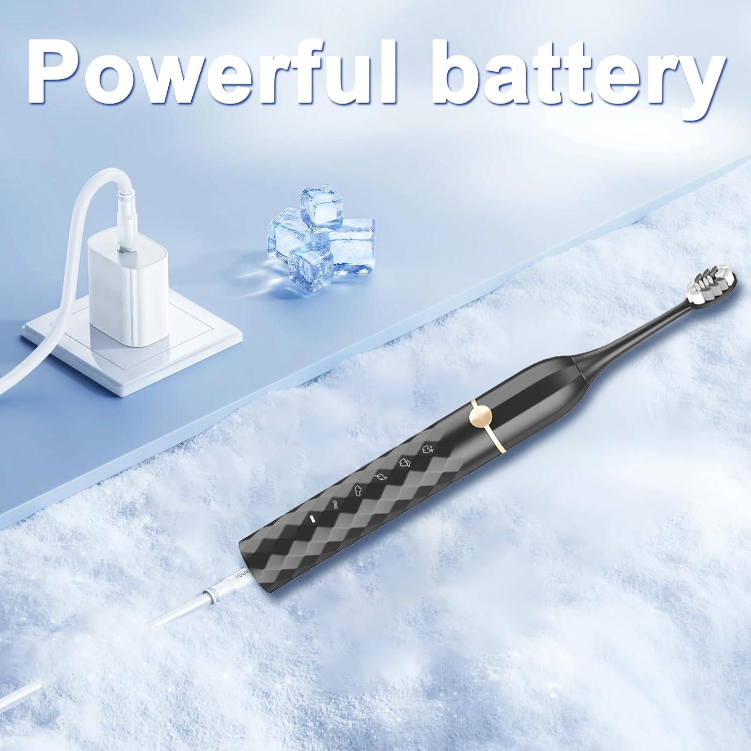 Cepillo de Dientes Eléctrico Seapeoa con 10 Cabezas y Estuche