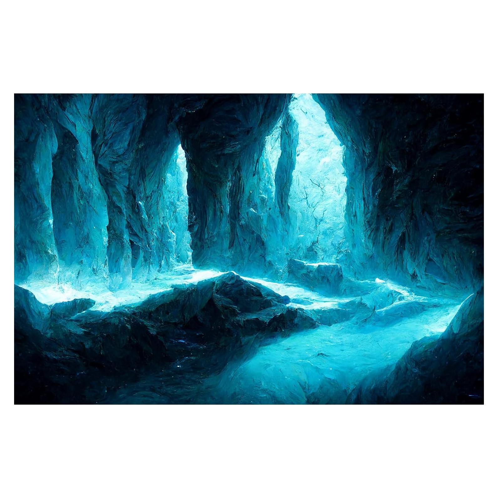 Fondo de Acuario Cueva Rock Futurista Riivvdise 60x30cm