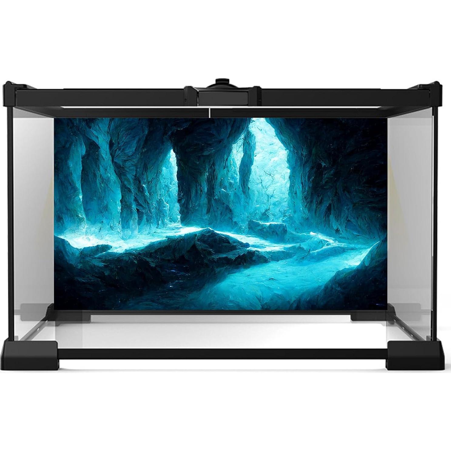 Fondo de Acuario Cueva Rock Futurista Riivvdise 60x30cm