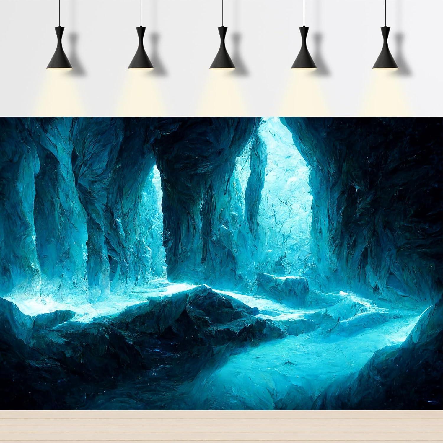 Fondo de Acuario Cueva Rock Futurista Riivvdise 60x30cm