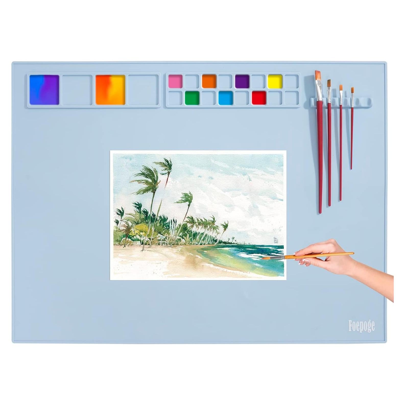 Mat de Silicona Extra Grande Foepoge 80x60cm Azul con Paletas