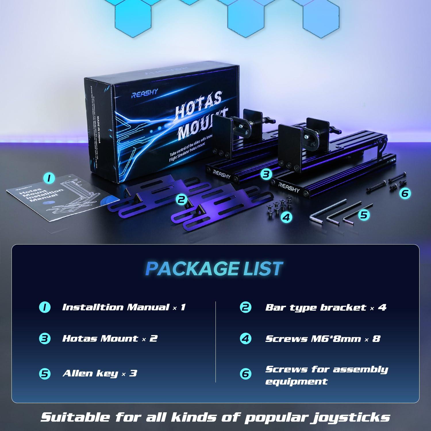 Soporte Reashy Hotas para Joystick de Aluminio Negro