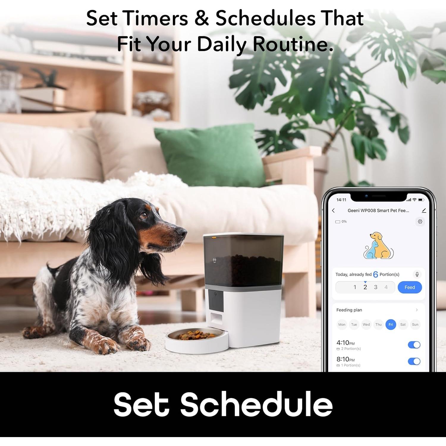 Comedero Inteligente Geeni 6L para Gatos y Perros - Blanco