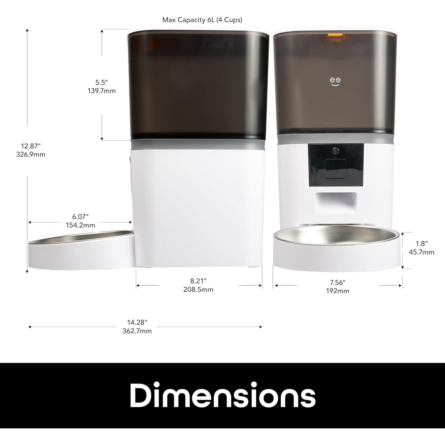 Comedero Inteligente Geeni 6L para Gatos y Perros - Blanco