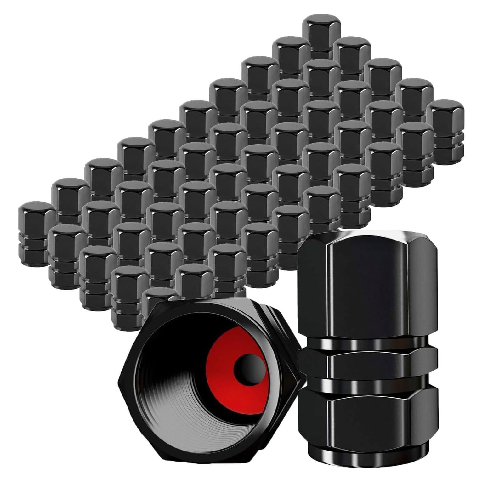 50 Tapones de Válvula de Neumático Z-oneMart Hexagonales