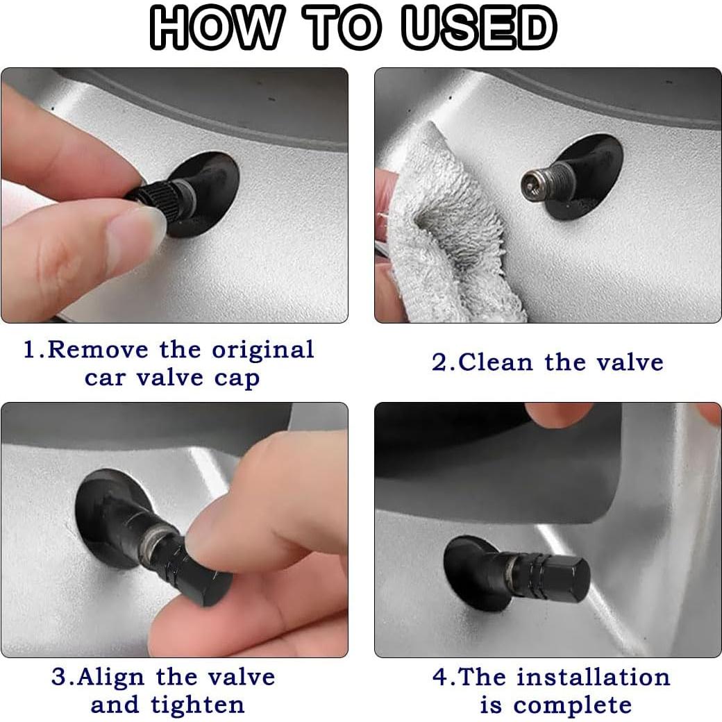 50 Tapones de Válvula de Neumático Z-oneMart Hexagonales