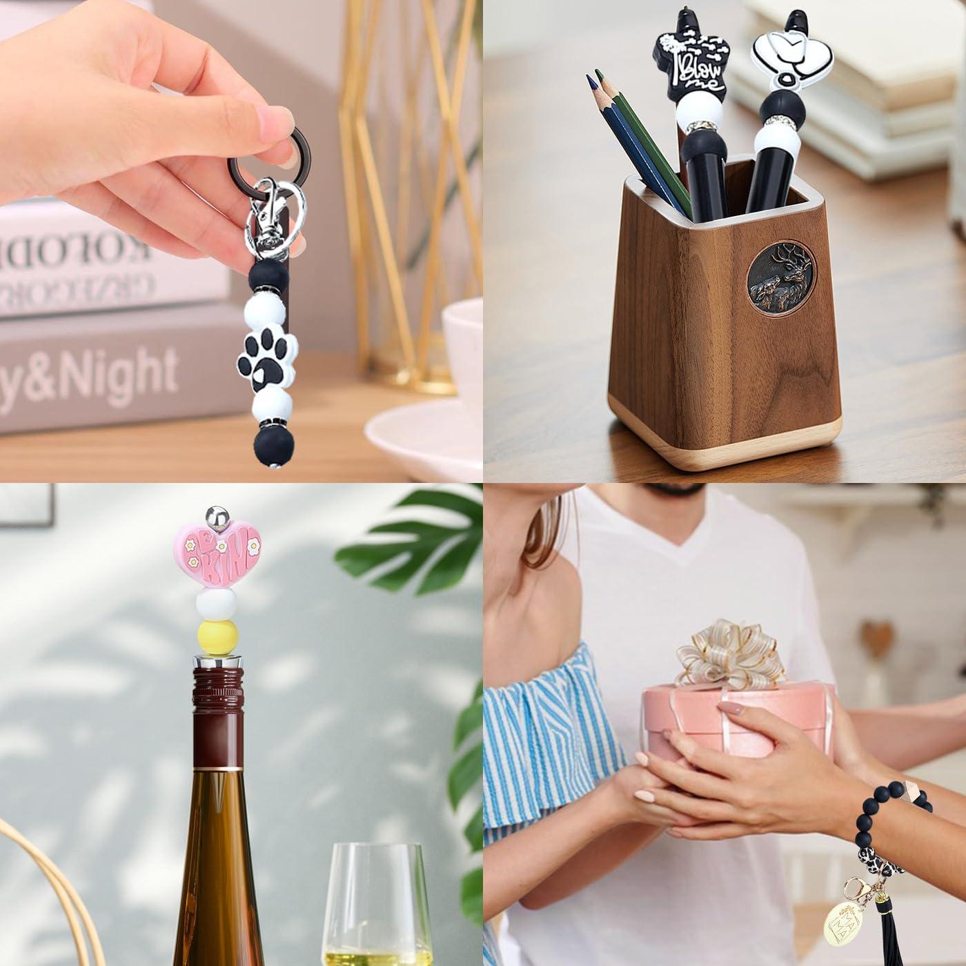 Perlas de Silicona Negras 15 mm MAIBAOTA 120 Pcs para Manualidades