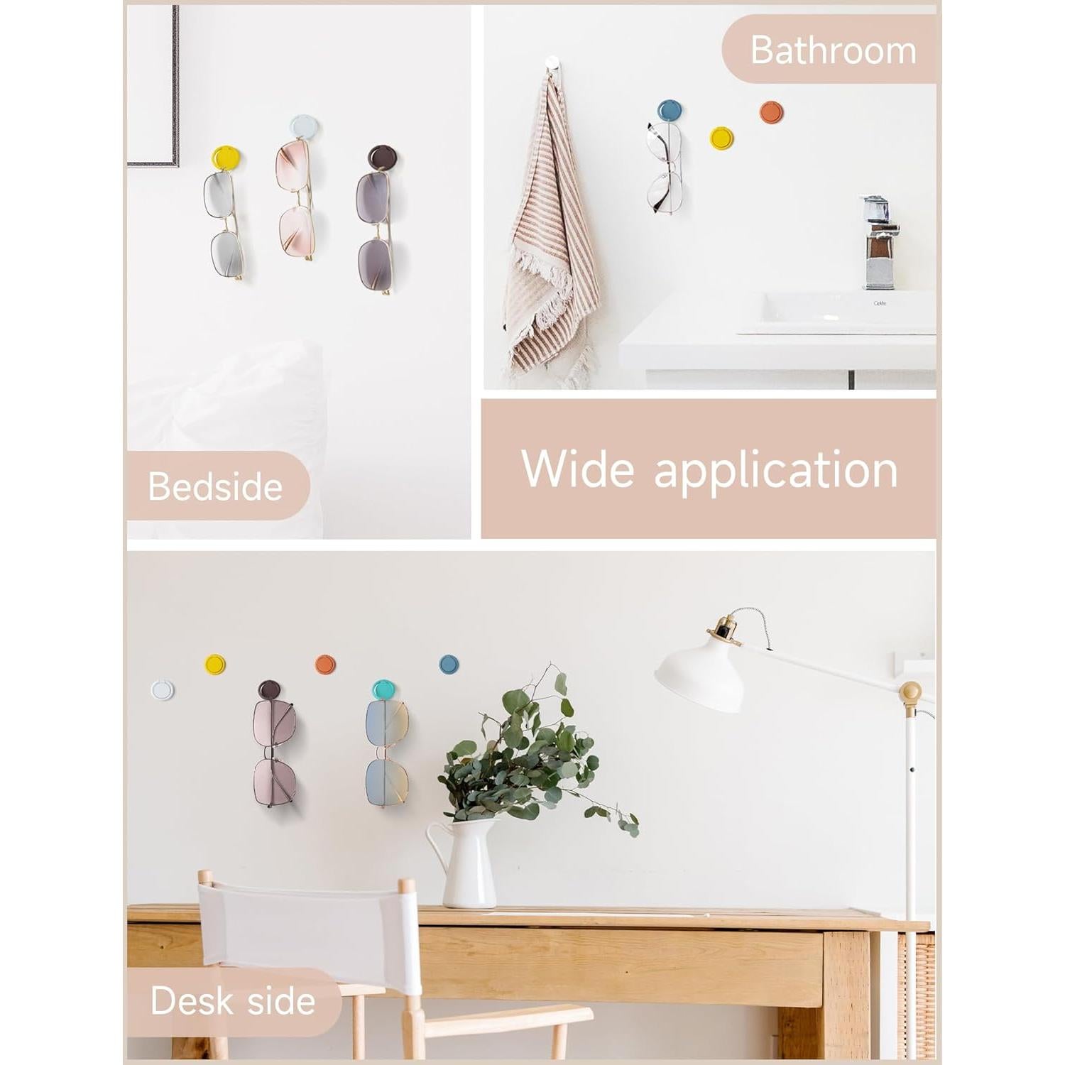 Organizador de Gafas de Sol Oaque 6 PCS Metal Adhesivo