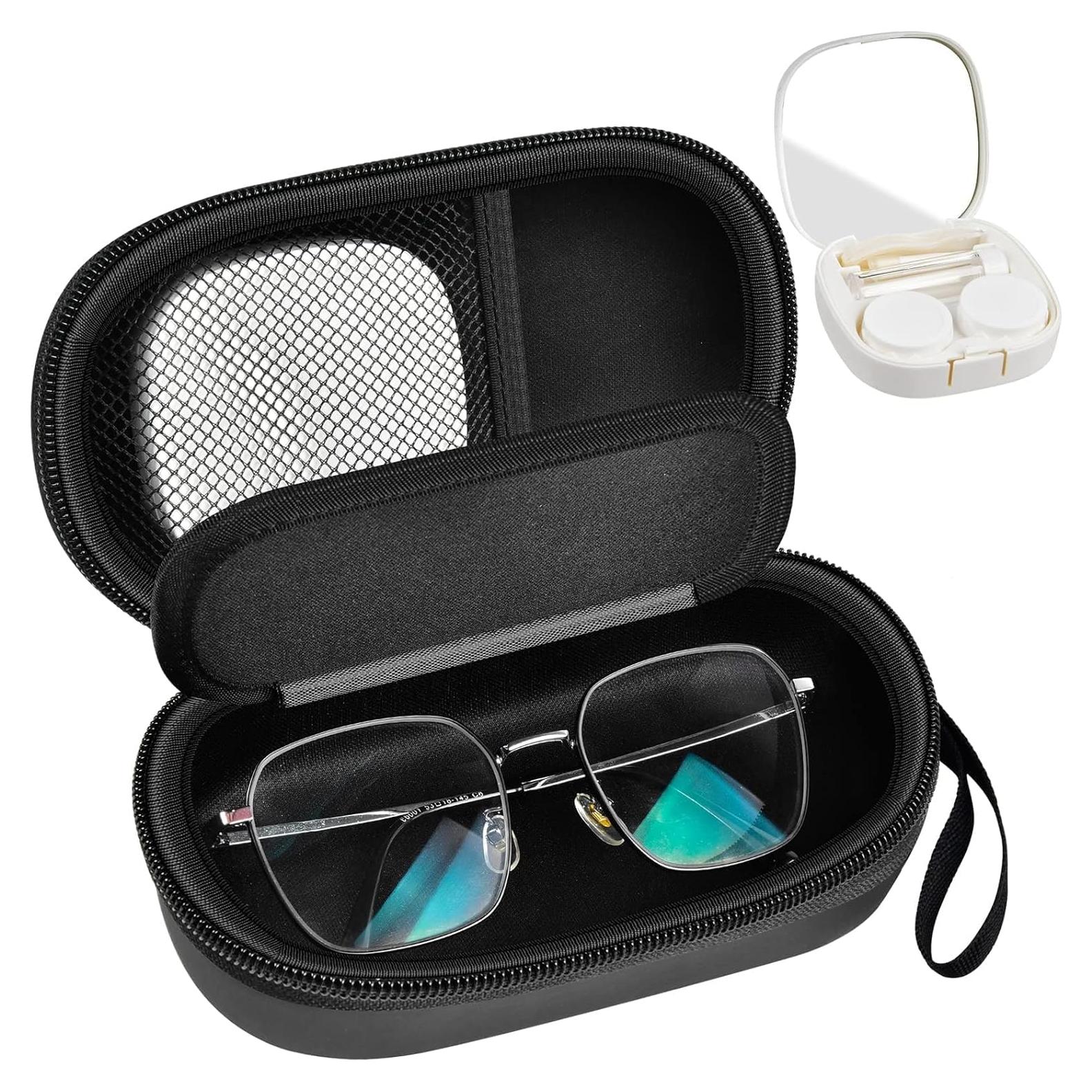 Estuche 2 en 1 para gafas y lentes de contacto GWCASE - Negro