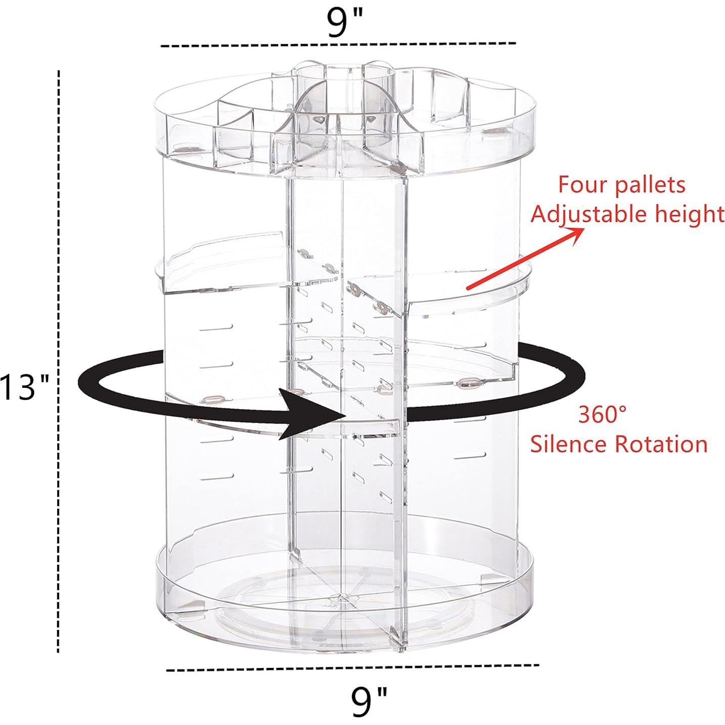 Organizador de Maquillaje Acrílico Cq Rotatorio 360° 22.86cm