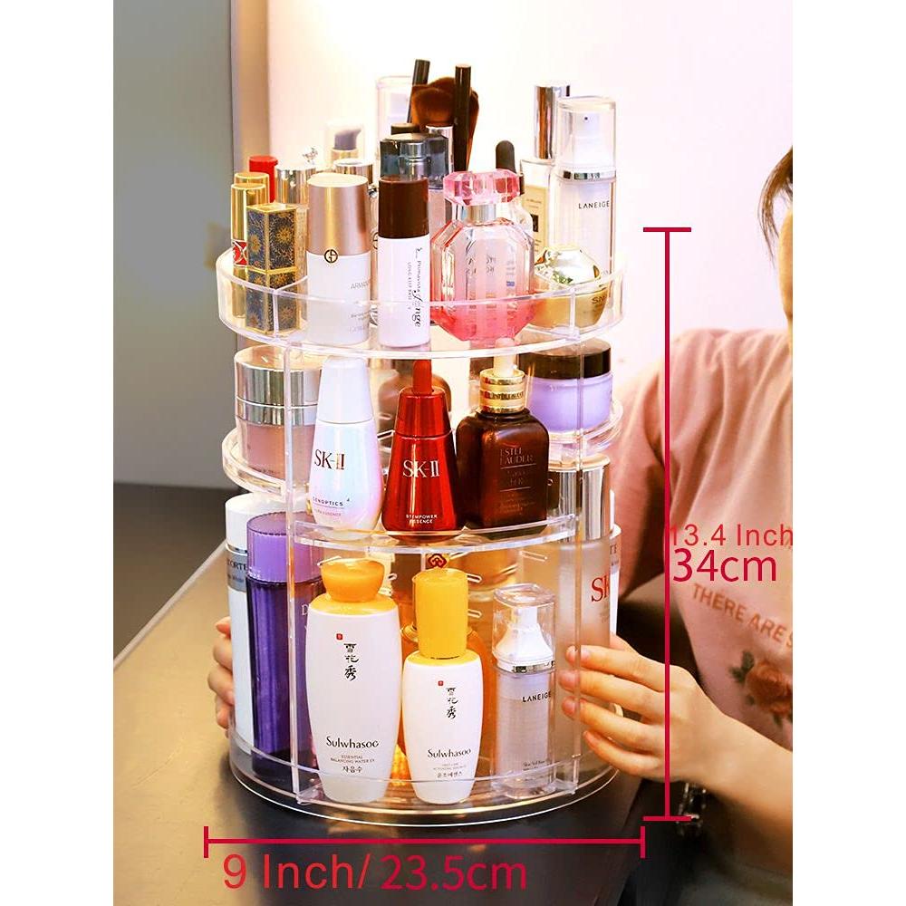 Organizador de Maquillaje Acrílico Cq Rotatorio 360° 22.86cm