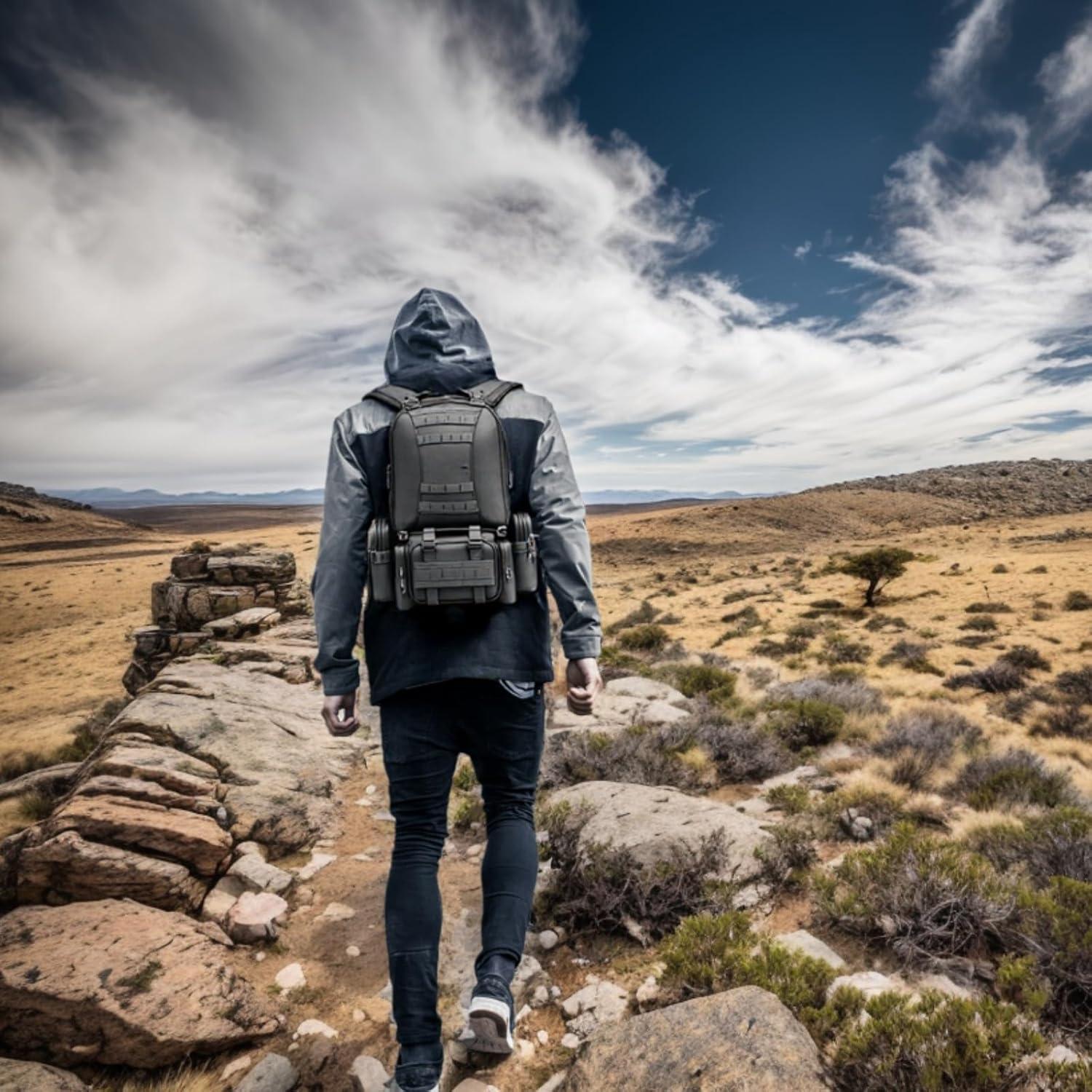 Mochila Táctica Militar Fortune Edge 60L Impermeable Negra