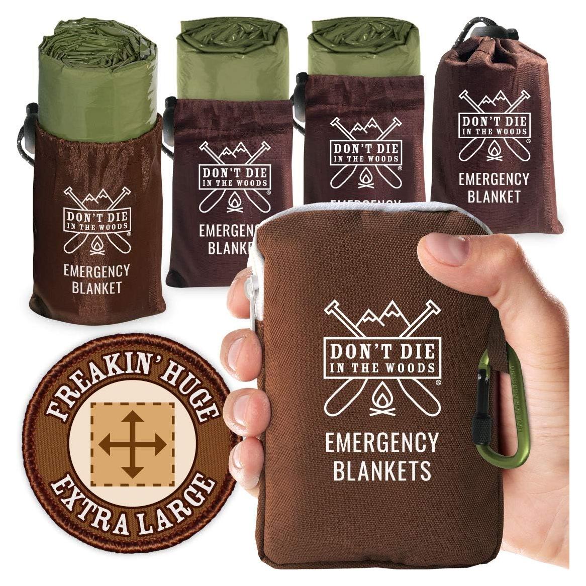 Mantas de Emergencia Enormes No Muertas En El Bosque - 4 Unidades Mylar