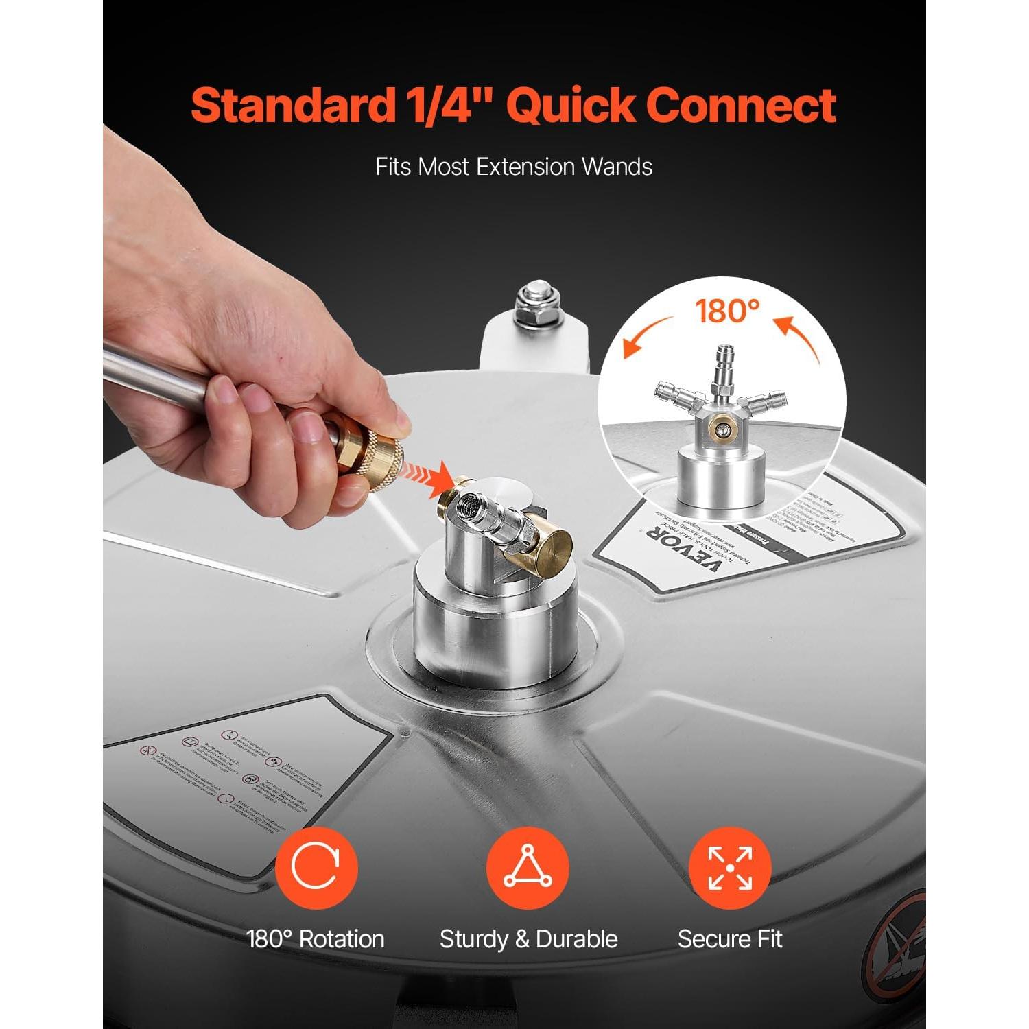 Limpiador de Superficies a Presión VEVOR 15" Acero Inoxidable 4000 PSI